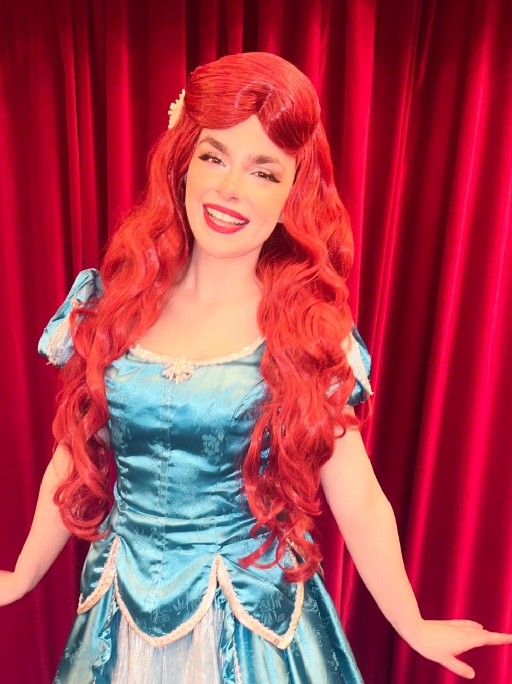 Ariel Mermaid Red Wavy Synthetic Wig